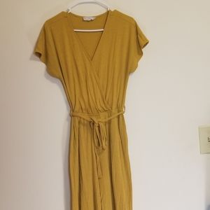 Yellow short sleeve jumpsuit